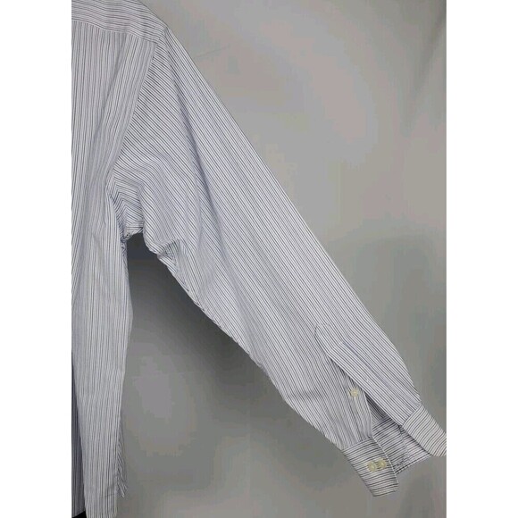Chaps Shirt Mens Medium Blue Striped Button Up Long Sleeve 100% Cotton - Picture 8 of 10